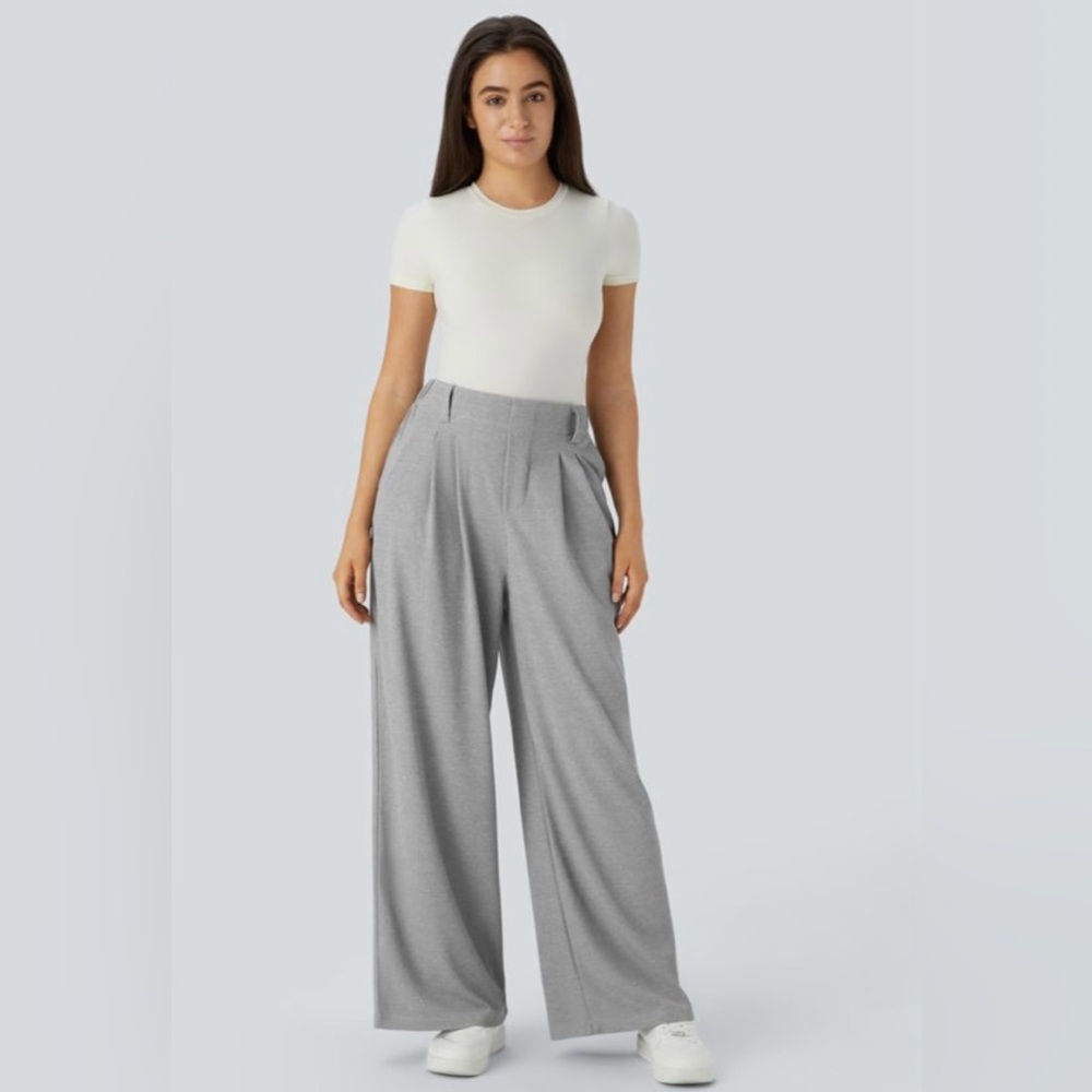 Halara Flex™ High Waisted Pocket Wide Leg Waffle Work Pants